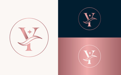 Jewelry Logo royal hotel spa massage cosmetic beauty letter Y