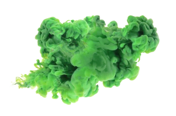 Fototapeten PNG Abstract Smoke green colors splash on transparent backgrownd. Ink blot. © Liliia