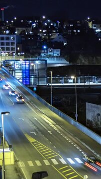 Verticel Timelapse of a traffic in norway, hillev&aring;g