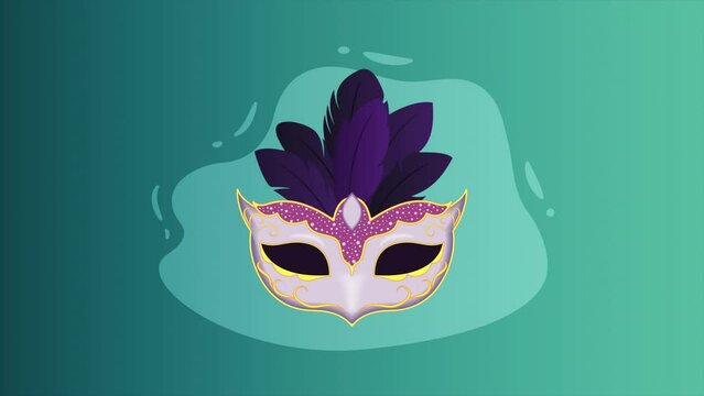 lilac mardi gras mask animation