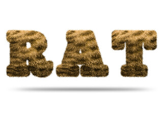 Rat text design with realistic fur
