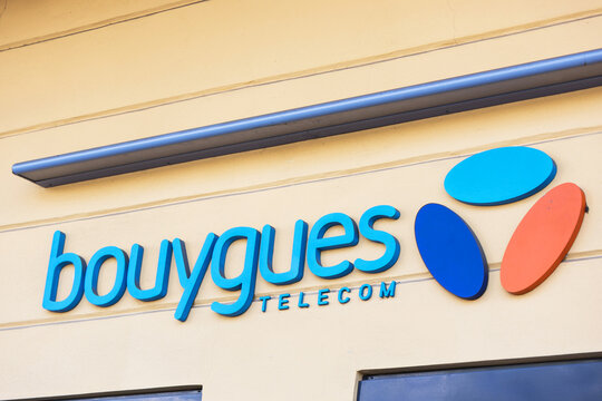 Nice, Alpes Maritimes, France - 22 08 2022: A Sign Of Bouygues Telecom