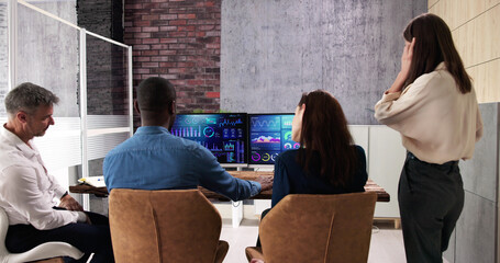 Financial KPI Analytics Dashboard On Computer