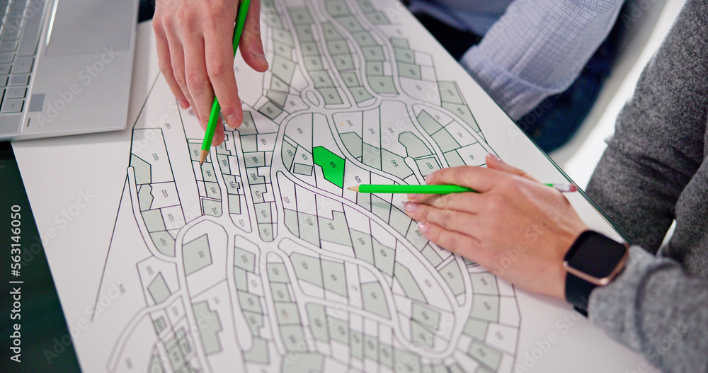 Poster cadastre land map plot