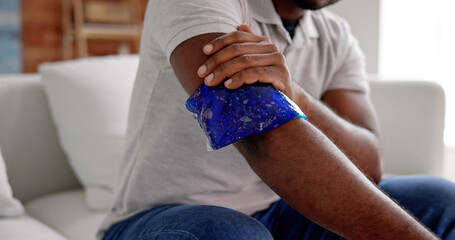 Man Using Ice Gel Pack