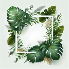 Obraz na płótnie Canvas Tropical leaves palm branch. Illustration Generative AI