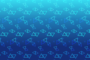 Pattern with geometric elements in blue tones gradient abstract background