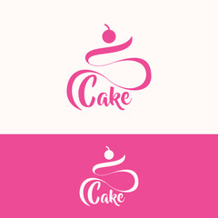 elegant sweet cake logo template