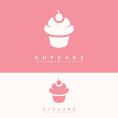 minimalist sweet cupcake logo template