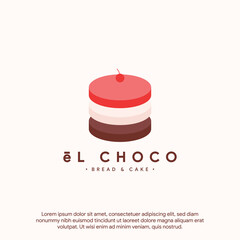 elegant sweet cake logo template