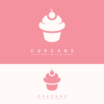 Minimalist Sweet Cupcake Logo Template