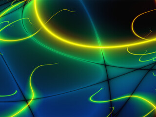bright abstract pattern of bright and luminous lines, wallpaper, color graphics, design