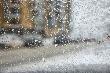 rain, snow, slippery, the concept of difficult road conditions on the road.