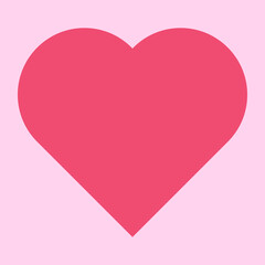 A simple pink heart on a light pink background. In celebration of St Valentine's day on February the fourteenth. Could be used as a template