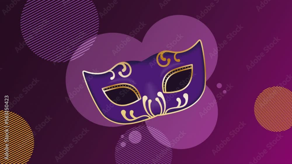 Canvas Prints mardi gras purple mask animation