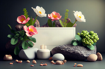 Spa salon invitation or gift certificate. Generative AI,