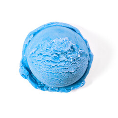 Blueberry ice cream isolated on white background