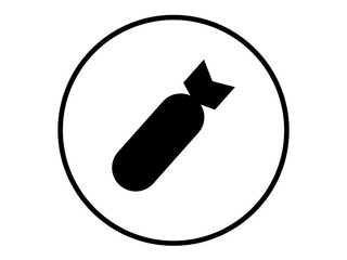 Aviation bomb icon. War missile vector, destruction concept isolated on white background