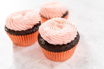 Chocolate strawberry cupcakes