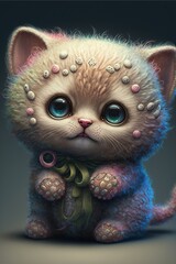 cat with blue eyes color art