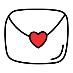 Love Letter. Sweet love letter in an envelope. Valentines Day - obrazy, fototapety, plakaty