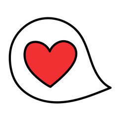 Chat symbol with heart. Heart in speech bubble icon. Vector illustration