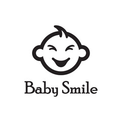 Cute Happy Baby Face Smile Logo Template