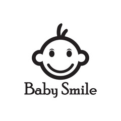 Cute Happy Baby Face Smile Logo Template