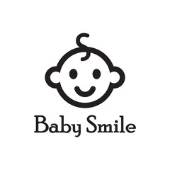 Cute Happy Baby Face Smile Logo Template