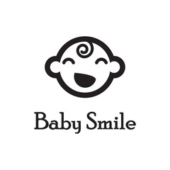 Cute Happy Baby Face Smile Logo Template