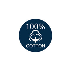 100% cotton icon.Natural organic cotton, pure cotton vector labels.logo vector illustration