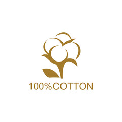 100% cotton icon.Natural organic cotton, pure cotton vector labels.logo vector illustration