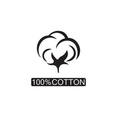 100% cotton icon.Natural organic cotton, pure cotton vector labels.logo vector illustration