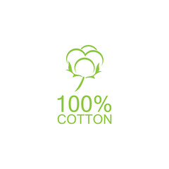 100% cotton icon.Natural organic cotton, pure cotton vector labels.logo vector illustration