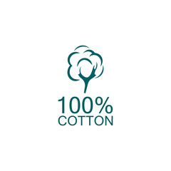 100% cotton icon.Natural organic cotton, pure cotton vector labels.logo vector illustration