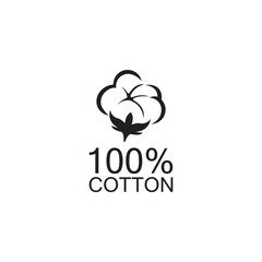 100% cotton icon.Natural organic cotton, pure cotton vector labels.logo vector illustration