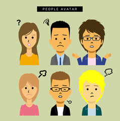 Business person with a negative expression avatar icon illustration material	
