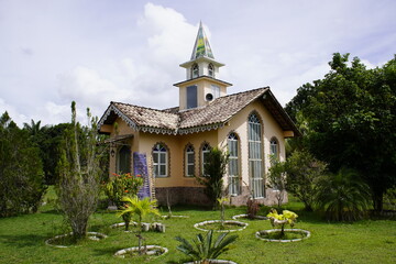 Nice little catholic church on the road from Presidente Figueiredo e Balbina. Amazon, Brazil.