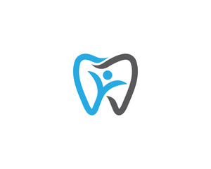 Dental Clinic Logo Concept symbol icon sign Design Element. Teeth tooth with human people, Dentist Logotype. Vector illustration template