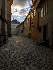 Fototapeta premium The opulent palaces of Prague Castle line its narrow streets. Prague, Czech Republic