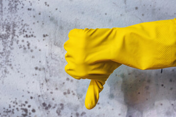 Concept of the problem of mold indoors and cleaning the walls from spots of toxic mold and fungus...