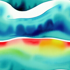 Seamless abstract colorful background pattern with watercolor effects, AI generated