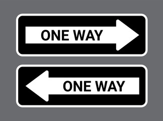 Fototapeta premium One way road sign. Traffic direction vector arrow board one way sign.