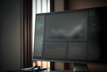 Financial chart on a screen with generative AI