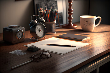 Empty modern business office with generative ai