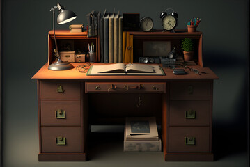 Empty modern business office with generative ai