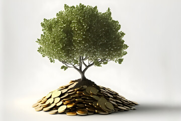 Tree growing on money with generative AI