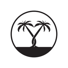 Palm tree summer logo template vector illustration