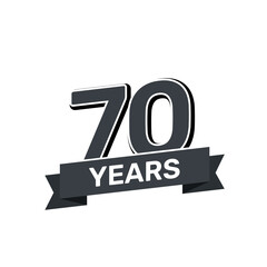 70th anniversary retro stamp icon badge invitation. Anniversary 70 sealbackground happy label logo.