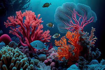 Fototapeta na wymiar Coral Reef, Generative AI